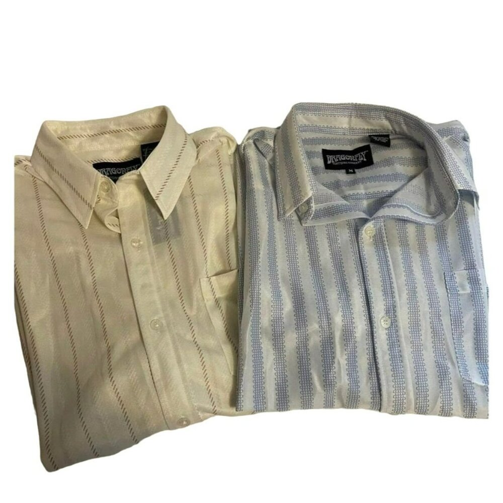 New Men’s DragonFly Short Sleeve Button Down Shirts Medium